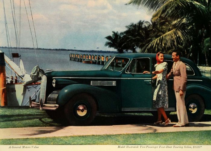 1939 Ad Vintage La Salle Touring Sedan General Motors Yacht Tropical LF5